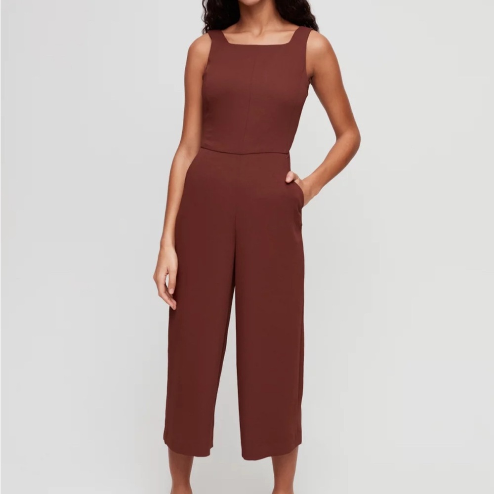 Aritzia Brown Jumpsuit with Wide-Leg